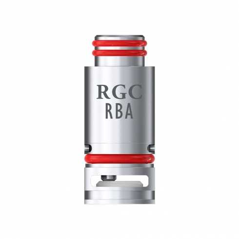 Smok RPM80 RGC RBA Coil, gümüş renkli, kırmızı o-ringli yedek parça.
