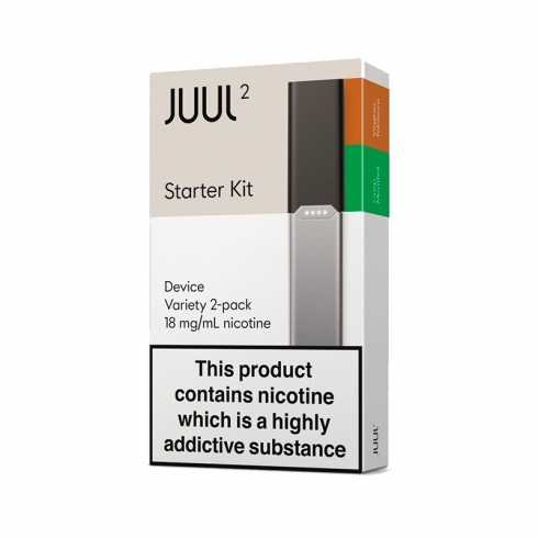 JUUL2 Starter Kit Gümüş Cihaz, 18mg Nikotinli Çeşitli Pod Paket