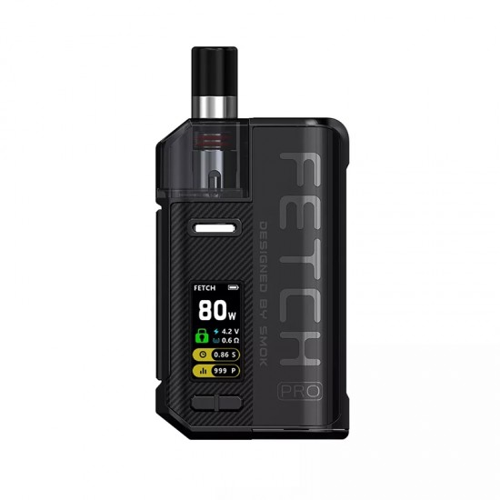 Smok Fetch Pro Pod Mod 80W Siyah Karbon Fiber Dijital Ekran