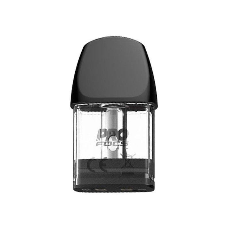 Uwell Caliburn A2 Kartuş yedek tank, şeffaf gövdeli, siyah ağızlıklı.