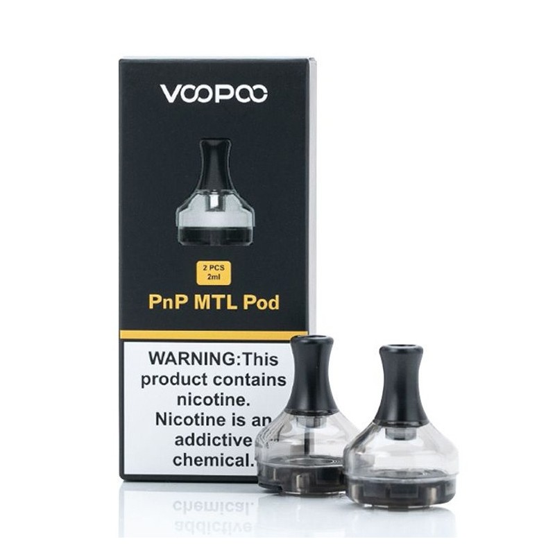 Voopoo PnP MTL Pod Kartuş 2'li paket, 2ml kapasiteli, şeffaf.
