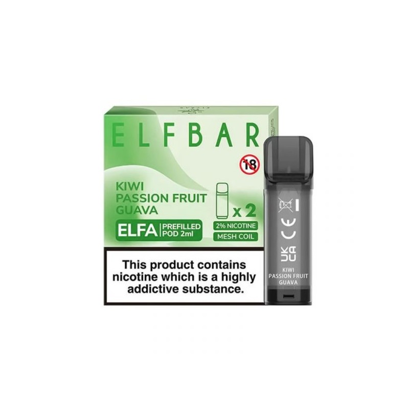 Elf Bar Elfa 2'li Kiwi Passion Fruit Guava Prefilled Pod Kartuş