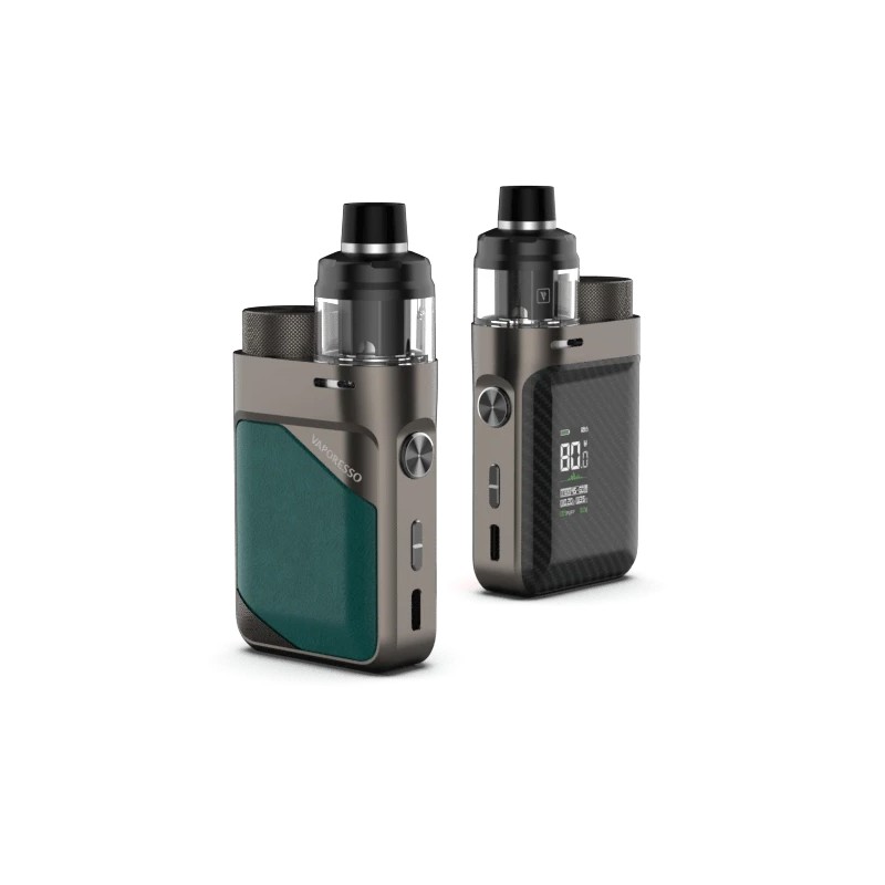 Vaporesso Swag PX80 Kit çiftli set, yeşil ve karbon görünümlü elektronik sigara