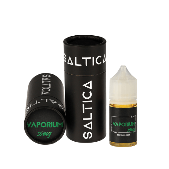 Saltica Vaporium Salt Likit 35mg Gold Tobacco-Cherry ambalajlı.