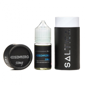 Saltica Heisenberg Salt Likit 30ml 50mg, siyah ambalajlı likit şişesi.