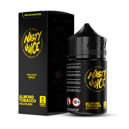 Nasty Juice Gold Blend Almond Tobacco Likit 0MG 50ML Siyah Kutu