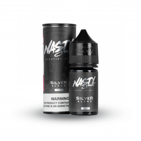 Nasty Salt Silver Blend 30ml nikotinli likit şişesi ve kutusu.