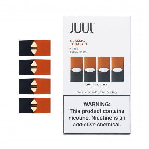 Juul Classic Tobacco 5.0% nikotinli elektronik sigara kartuşu 4'lü paket