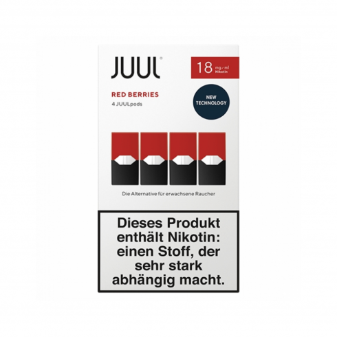 Juul Red Berries 18mg/ml Podlar, 4'lü Paket, Kırmızı Meyve Aromalı