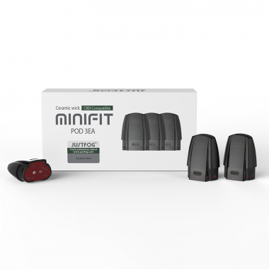 Justfog Minifit Kartuş 3'lü Paket, Siyah, CBD Uyumlu Kartuşlar