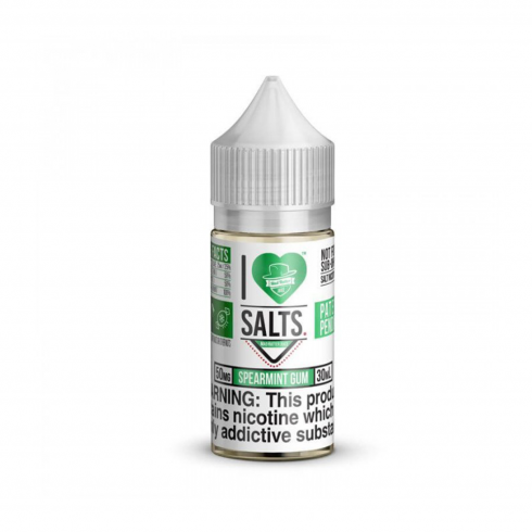 I Love Salts Spearmint Gum Salt Likit 30ml, yeşil etiketli.