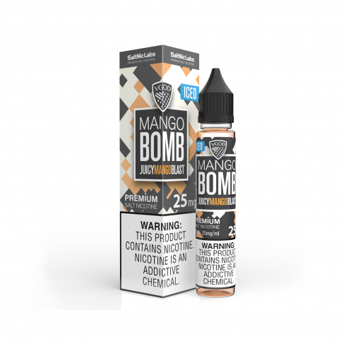 Vgod Mango Bomb Salt Likit 30ml ICED Premium Salt Nicotine 25mg